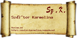 Szútor Karmelina névjegykártya